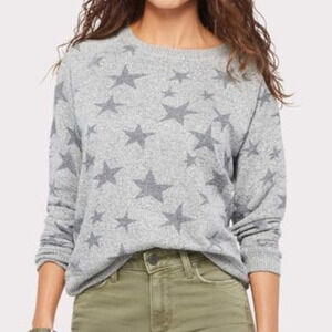 Rails Gray Star Print Scoop Neck Sweater